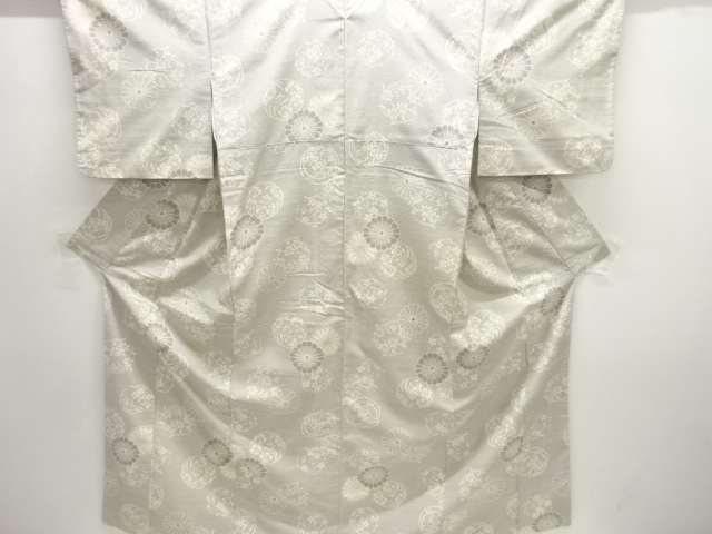 JAPANESE KIMONO / ANTIQUE KIMONO / SILK / TSUMUGI / WOVEN KIKU